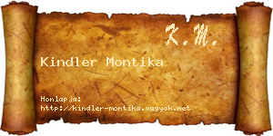 Kindler Montika névjegykártya